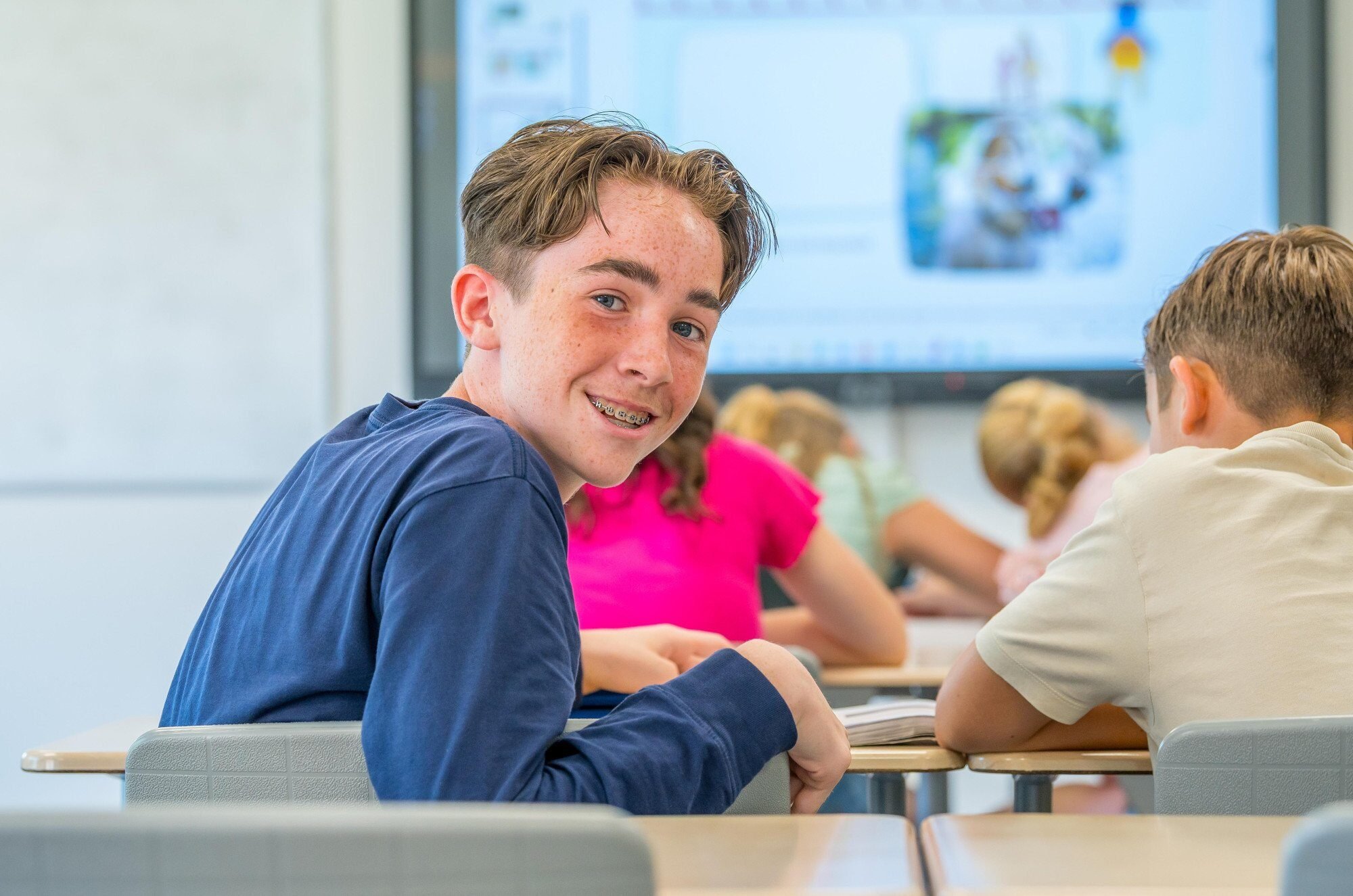 Leerling lacht